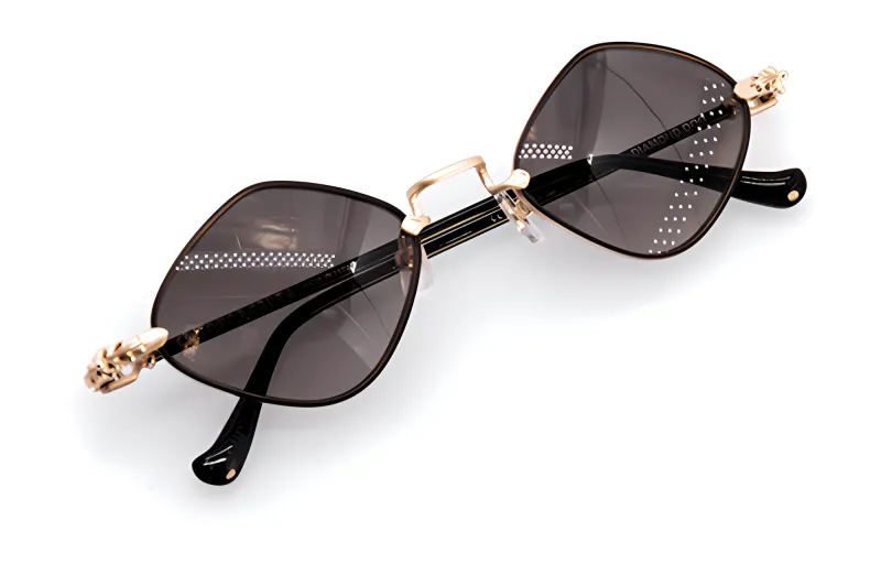 Chrome Hearts Irregular Shape Sunglasses Unisex Black-2