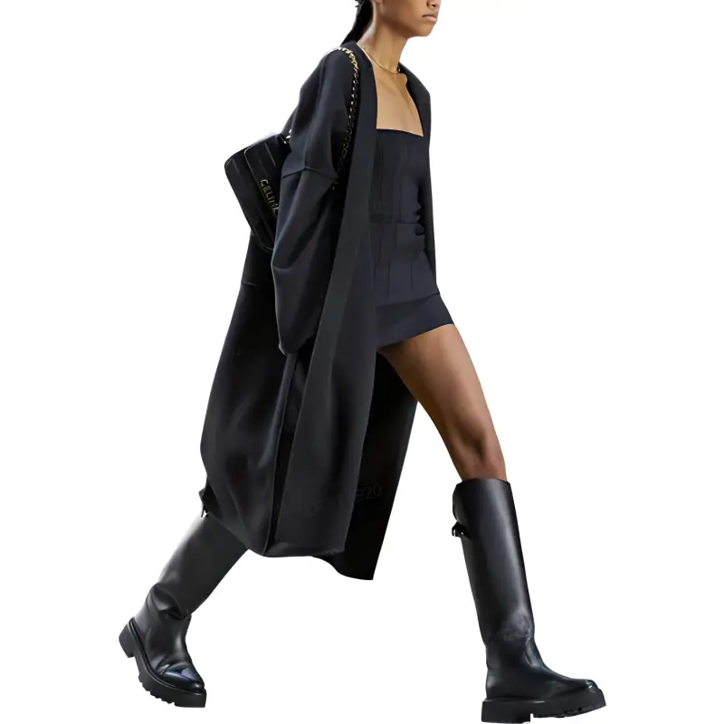 CELINE FW22 Velvet feel Coat Women's Black-2