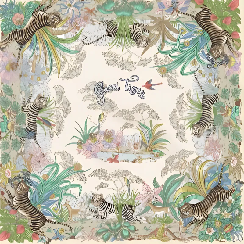 GUCCI Cotton Knit Scarves Kids' Green-1