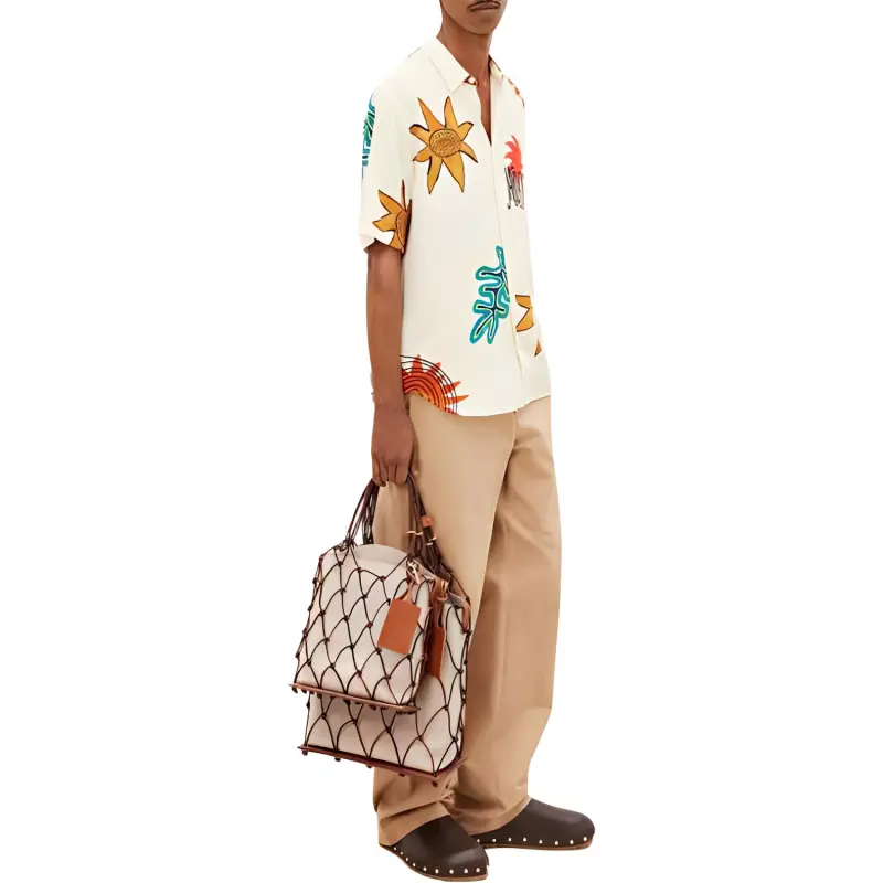 Jacquemus La Chemise Melo Paisley Bandana Short Sleeve Shirt-3