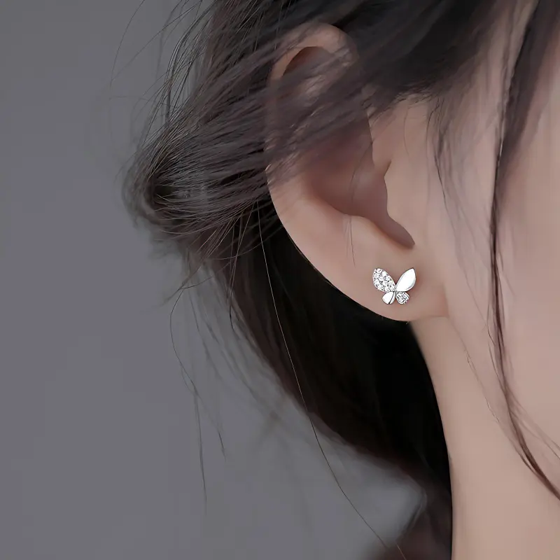 UX S925 Silver Stud Earrings Women's-3