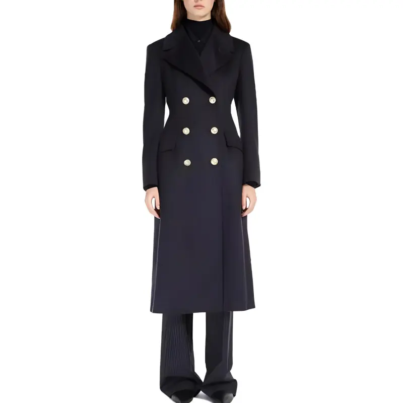 MaxMara Studio Double-Breasted Long-Sleeved Coat-1