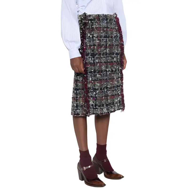 METROCITY Bouclé Midi Skirt-2
