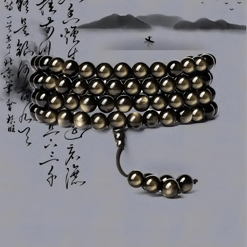 JINGCHENGGOU Obsidian Jade Bracelets Unisex-1