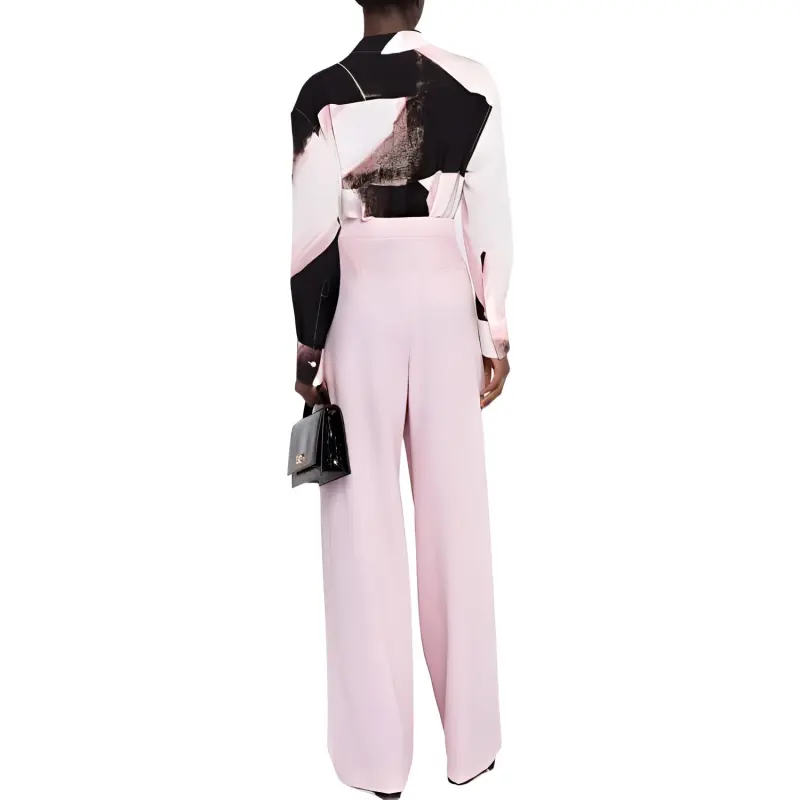 Alexander McQueen Pleat Detailed Wide Leg Pants-3