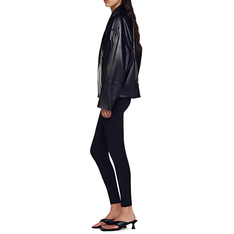 Sandro Asymmetric-fastening Leather Jacket-1