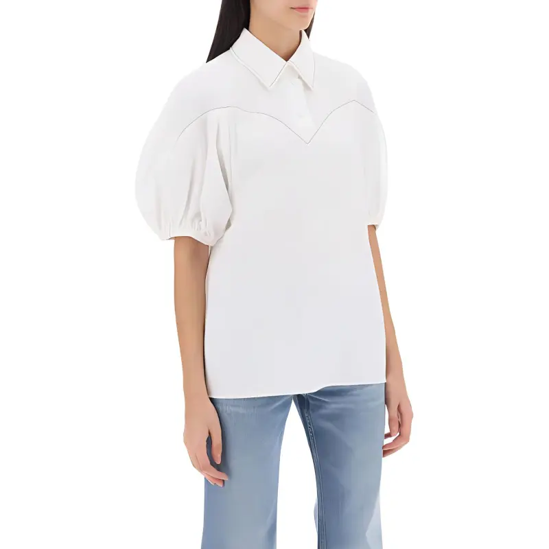 Chloé Collared Balloon Sleeved Blouse-3
