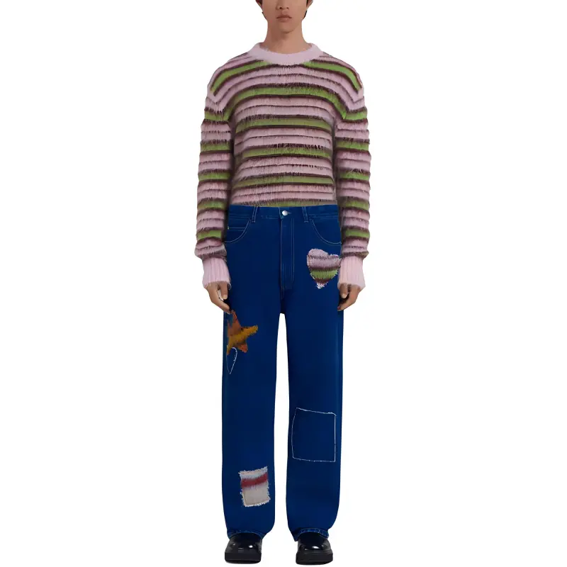 MARNI Flared Mohair Patch Denim-2