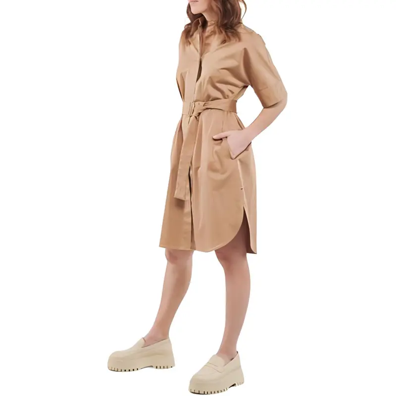 HUGO BOSS Short Sleeved Dress Women's Camel-3