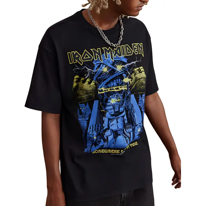 H&M T-Shirt Men's Black/Iron Maiden-1