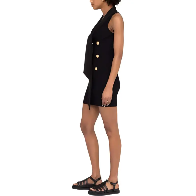 BALMAIN Sleeveless Dresses Women's Black-3