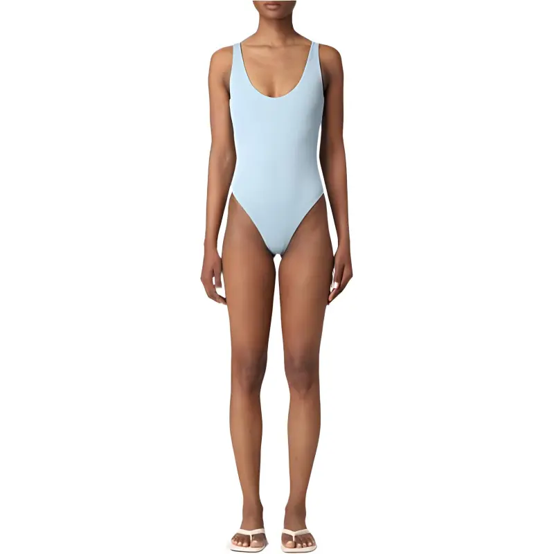 FENDI Jacquard Ff Motif One Piece Swimsuit Light Blue-2