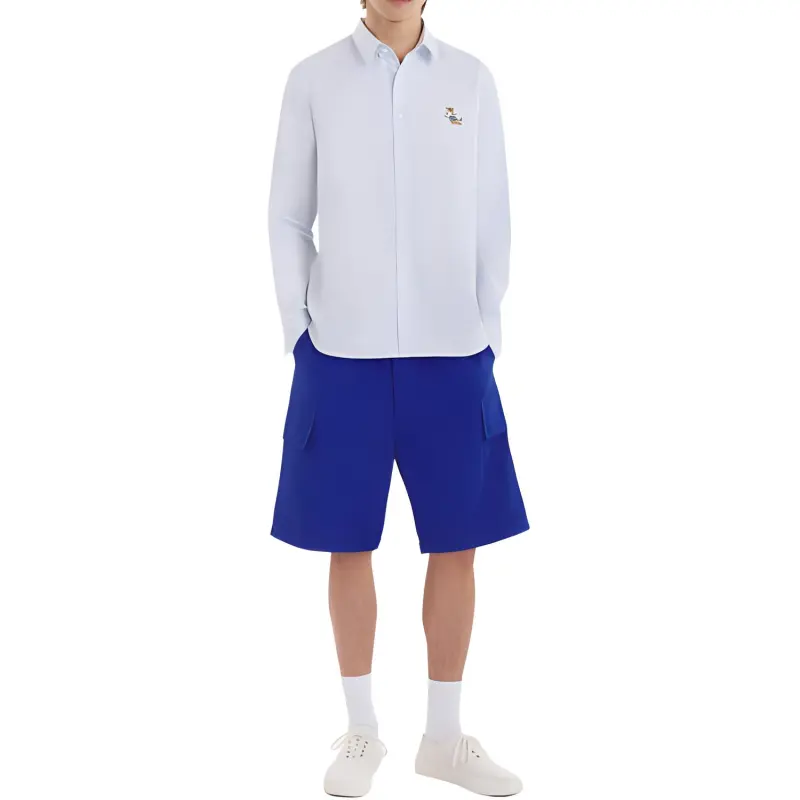 Maison Kitsune Shirts Men Blue-2