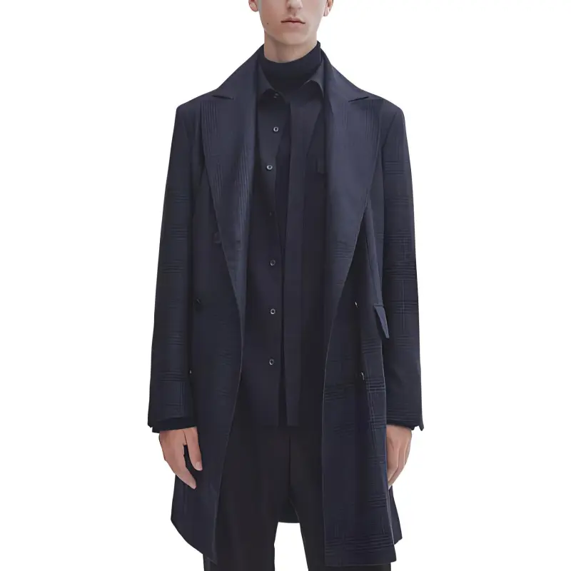 Massimo Dutti Coats Men Navy Blue-2