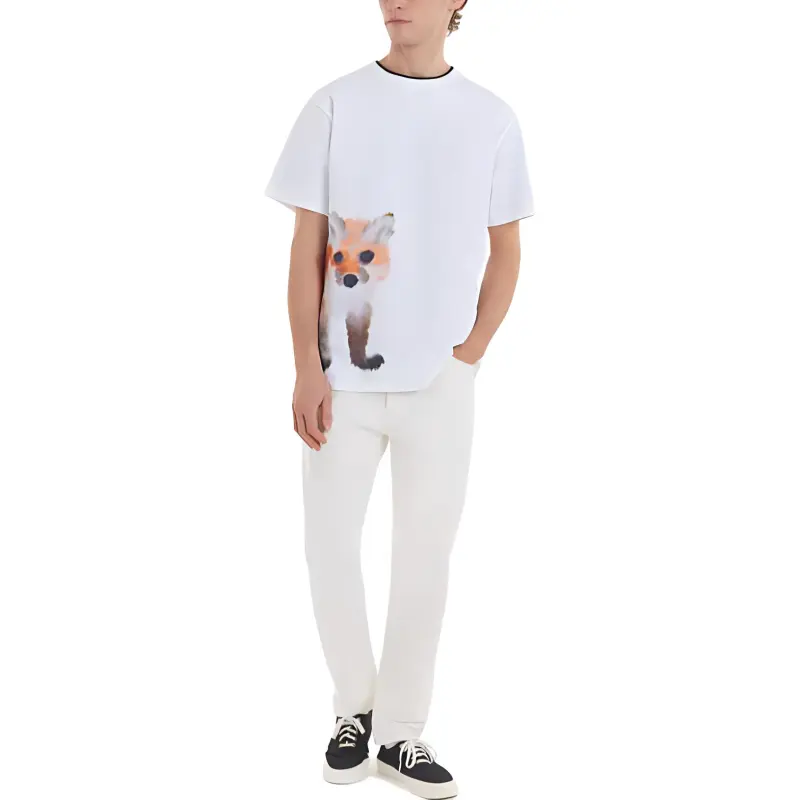 Maison Kitsune T Shirts Unisex White-1