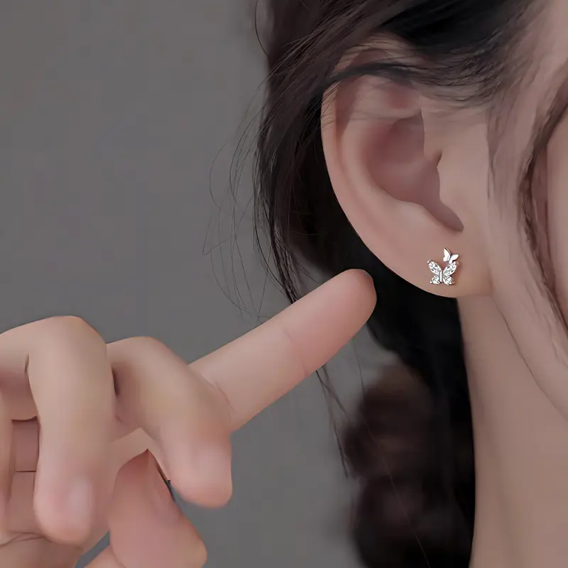 SWEET PLANET S999 Fine Silver Stud Earrings Women's-3