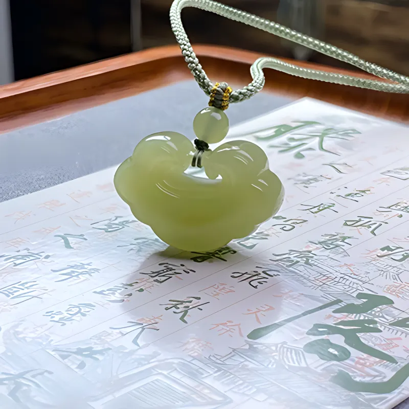 Zheng Tai Fook African Emerald Jade Necklaces Women's-3