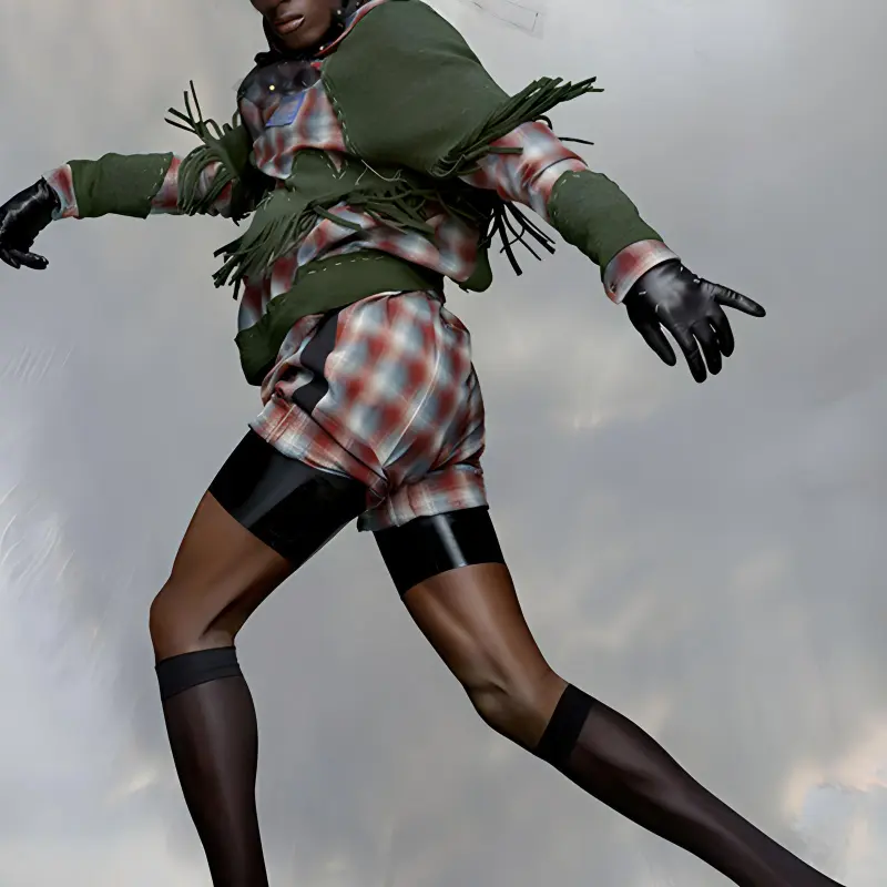 Maison Margiela Check pattern Fringed Shirt-3