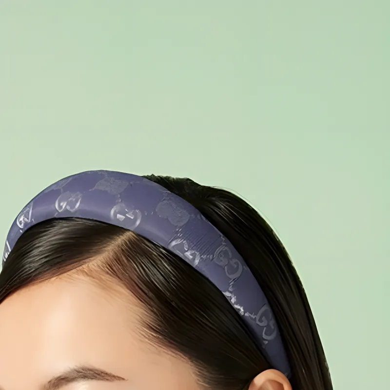 GUCCI GG Sheepskin Headbands Women's Blue-2
