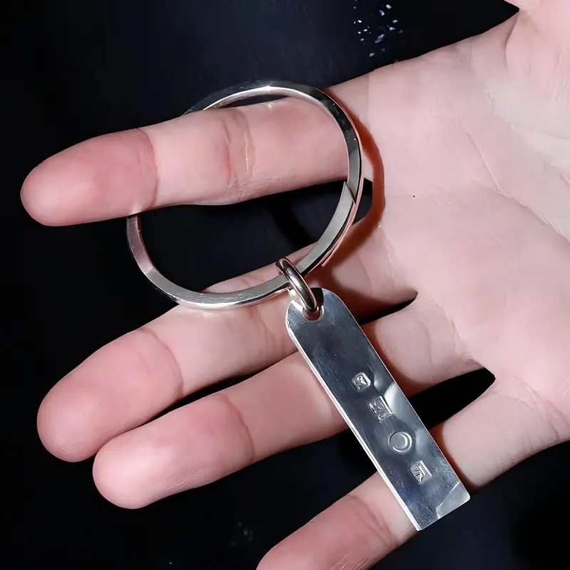 Werkstatt Munchen Name Plate Silver Keyring-3