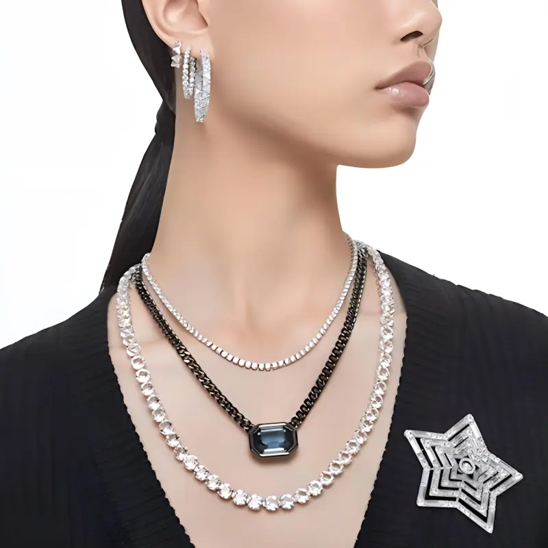Swarovski Stella Brooches Unisex Silver-5