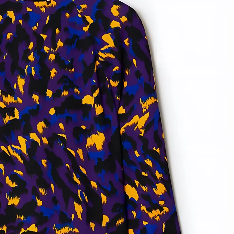 Burberry Long Sleeved Dresses Women's Thistle Flower Purple-2
