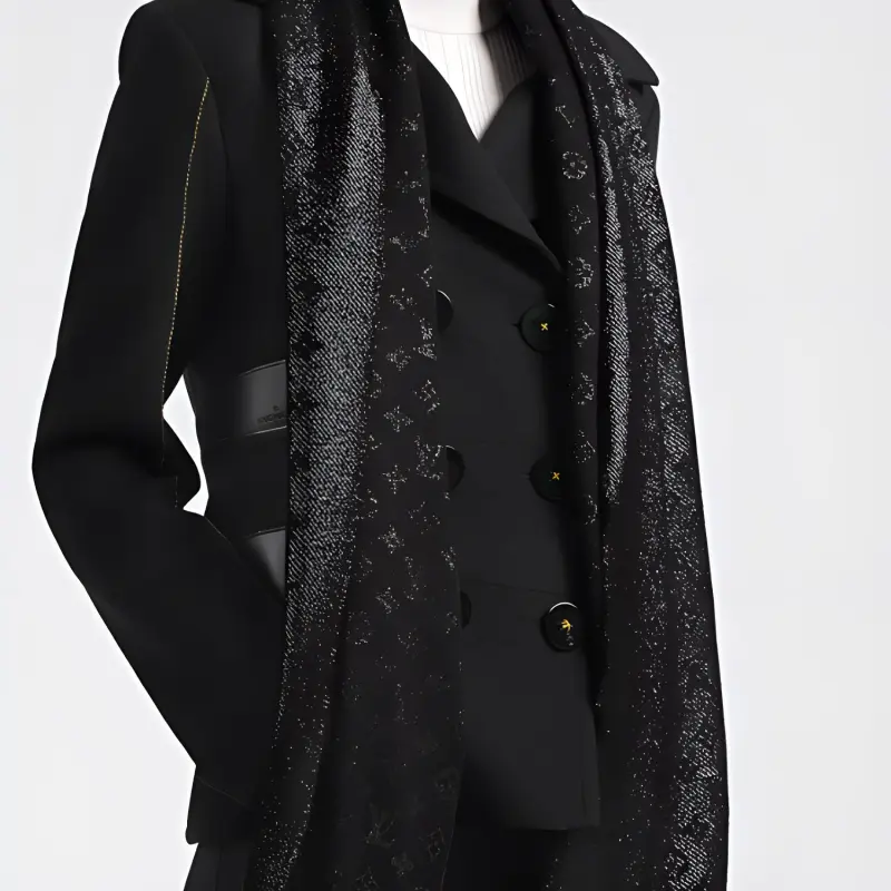 LOUIS VUITTON TIMELESS Knit Scarves Women's Black-3