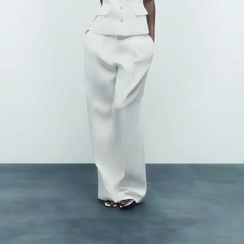 ZARA Casual Pants Women's White-2