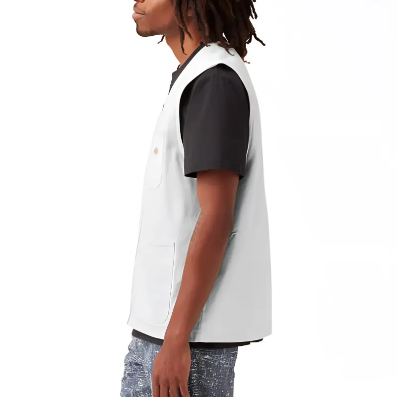 Dickies Stonewashed Duck Carpenter Vest Vest Men's White-1