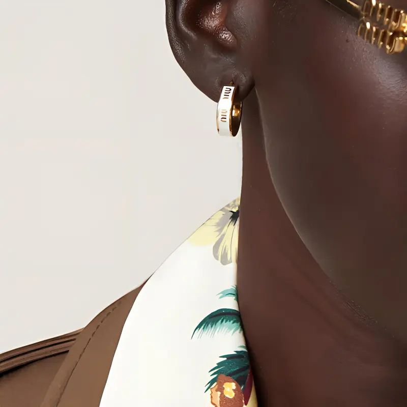 MIU MIU Enamel Hoop Earrings-3