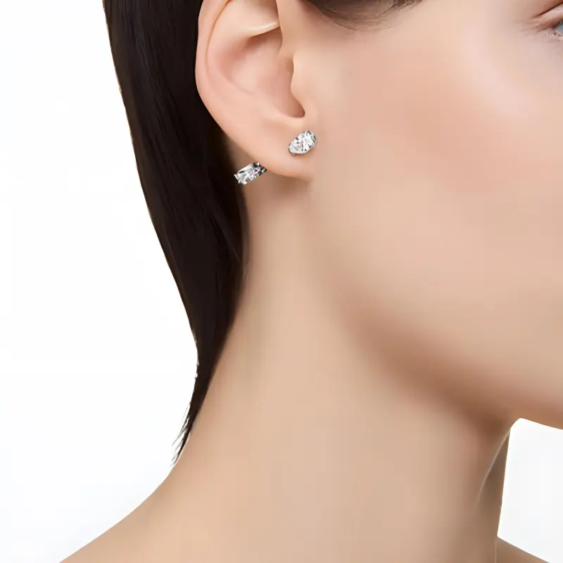 Swarovski Rhodium-Plated Stud Earrings Women's Silver-2