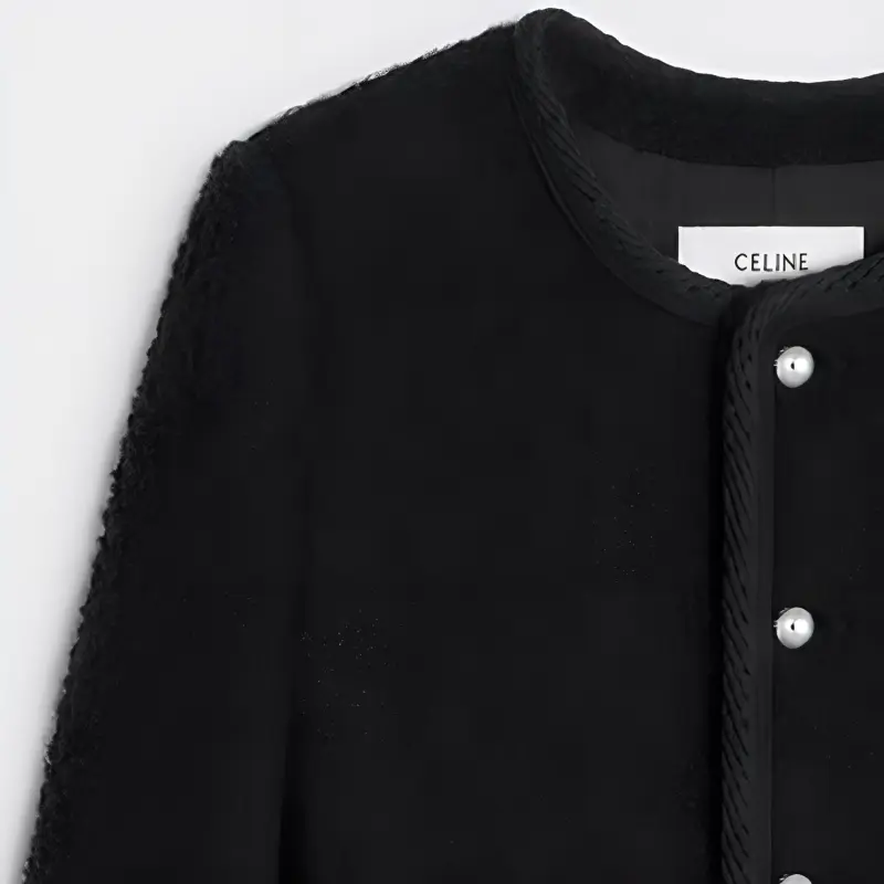 CELINE Buttoned Crewneck Jacket-7