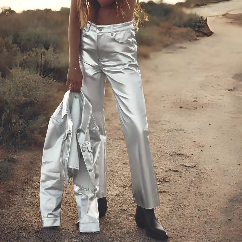 ZARA Jeans Women's Silver-2