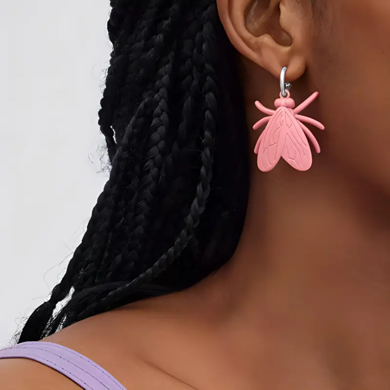 COACH Enamel Earrings Women's Black/Pink-1