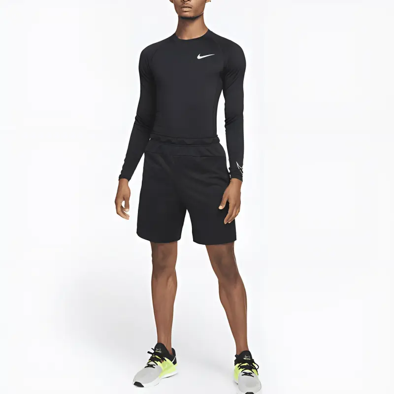 Nike Men's Tight-Fit Long-Sleeve Top T-Shirt Men's Obsidian Color-2