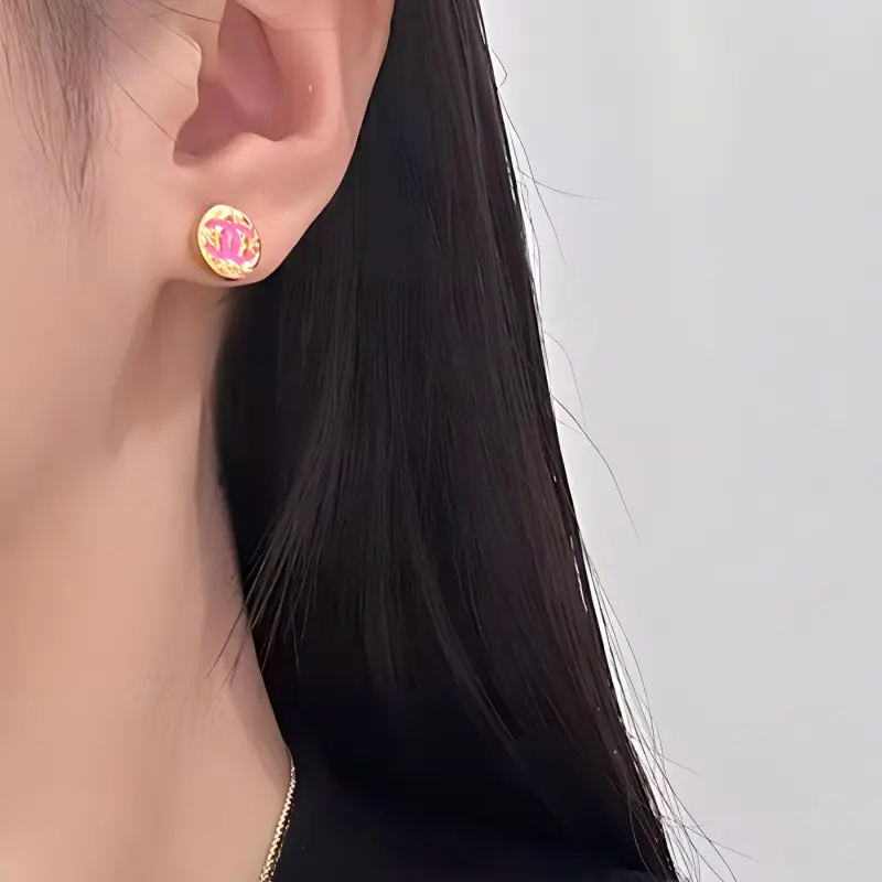 CHANEL Alloy Stud Earrings Women's Gold-2