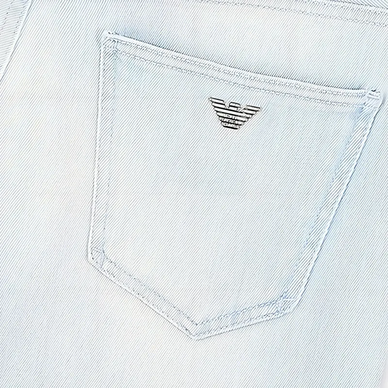 EMPORIO ARMANI J16 Slim Fit Bleached Denim Jeans-5