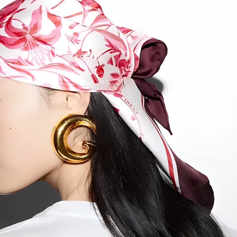 GUCCI Floral print Silk Scarf-2