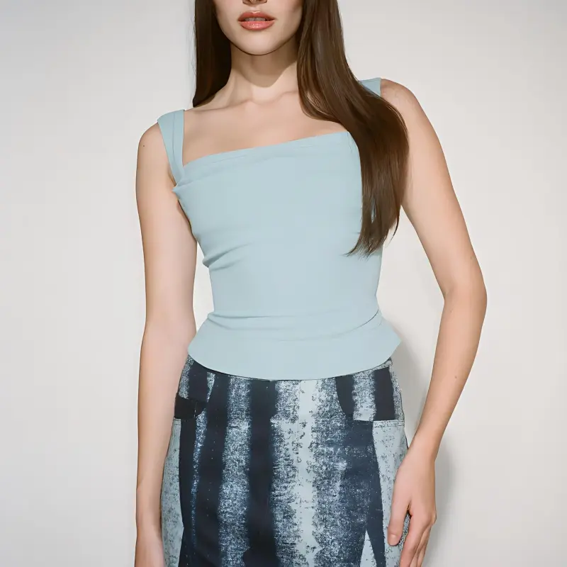 Miaou IMOGENE CORSET Tank Tops Women's Gray Blue-2