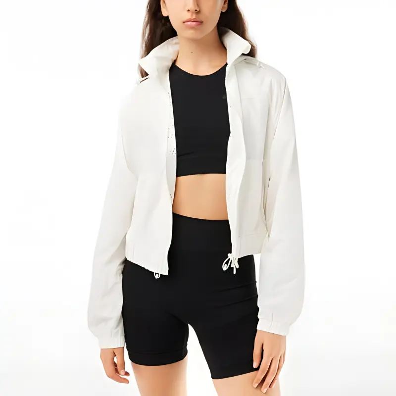 LACOSTE Jackets Coats Women's Gray White-1