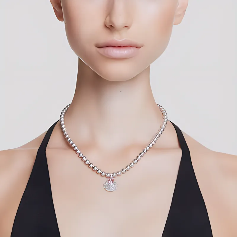 Swarovski Idyllia Synthetic Cubic Zirconia Rhodium-Plated Faux Crystal Necklaces Women's Silver-3