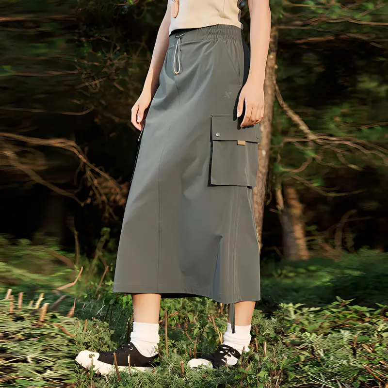 XTEP Casual Long Skirts Women's Dark Aqua Green-1