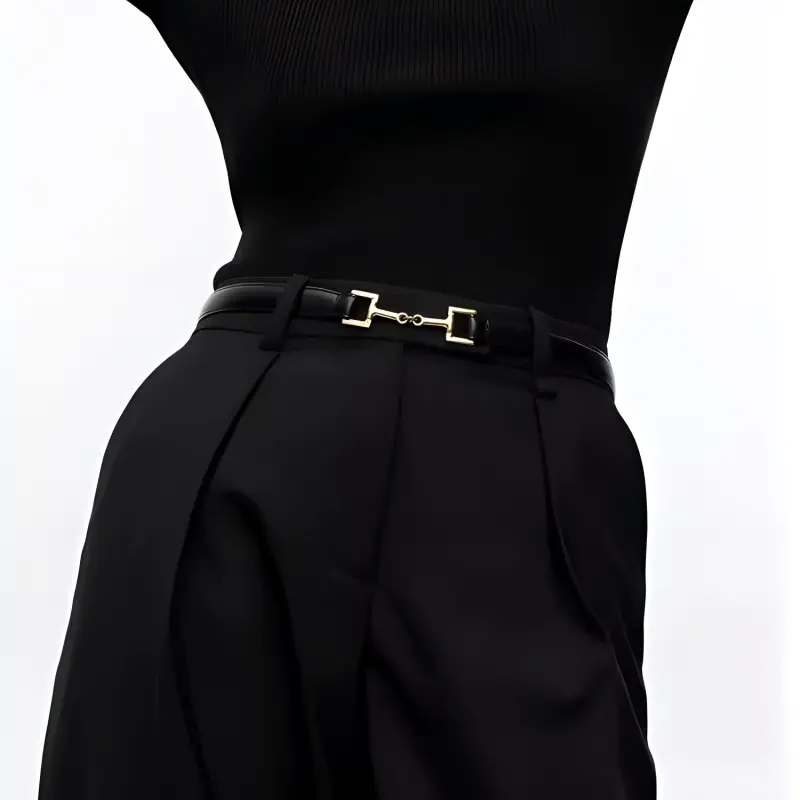 ARKET Front Adorned With Horsebit Leather Belts Women's Black-2