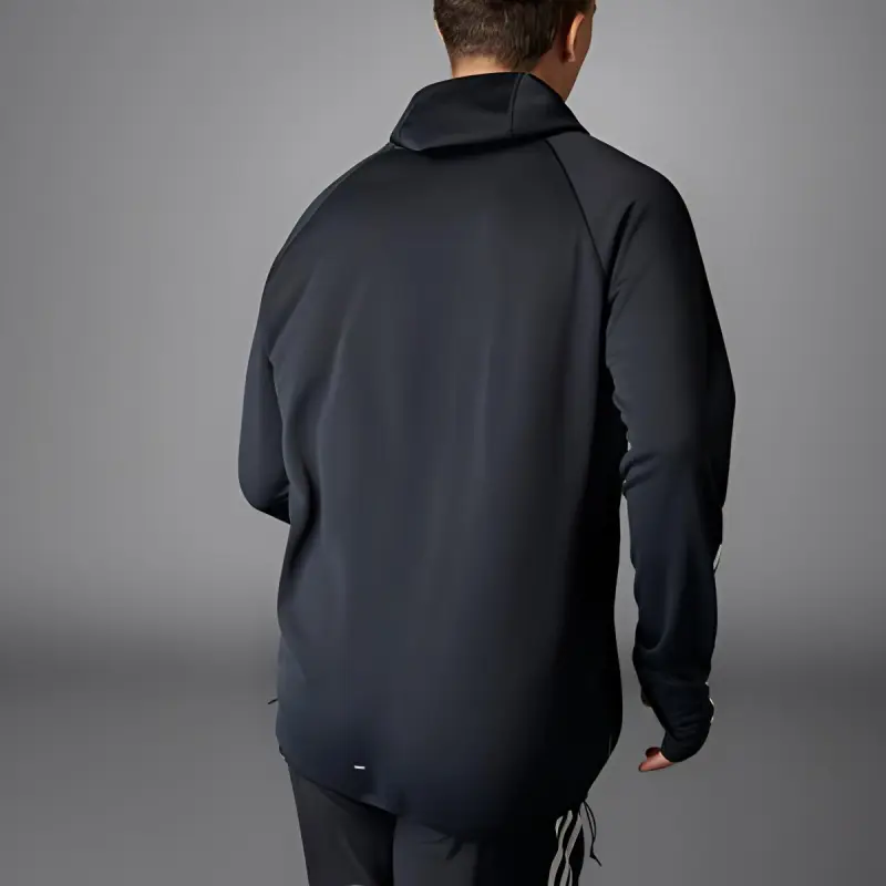 Adidas OWN THE RUN 3 STRIPES HOODIE Sweatshirt Men's Black-2