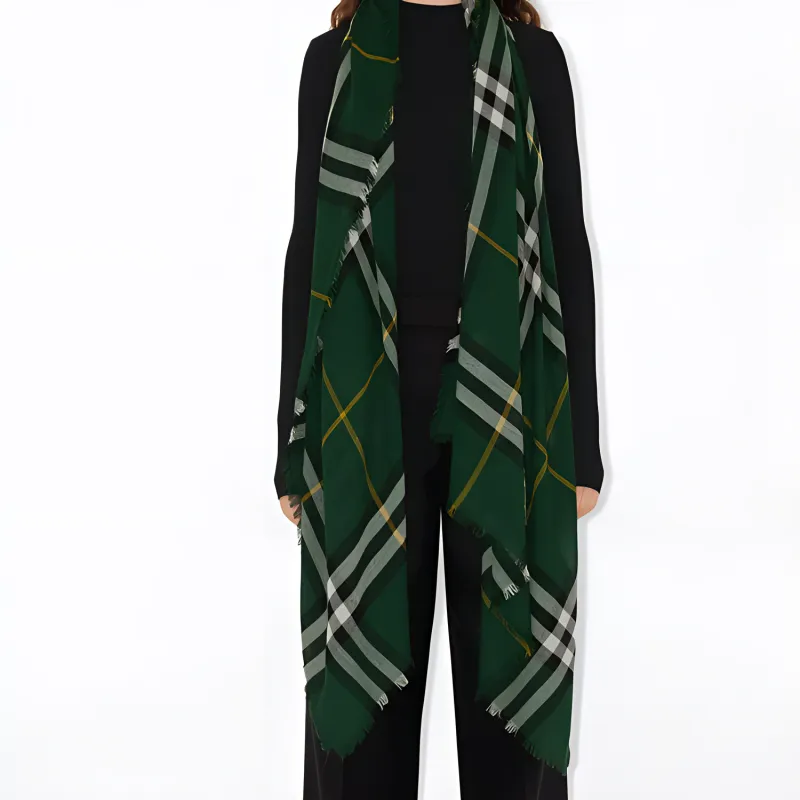 Burberry Check Wool Scarf-4