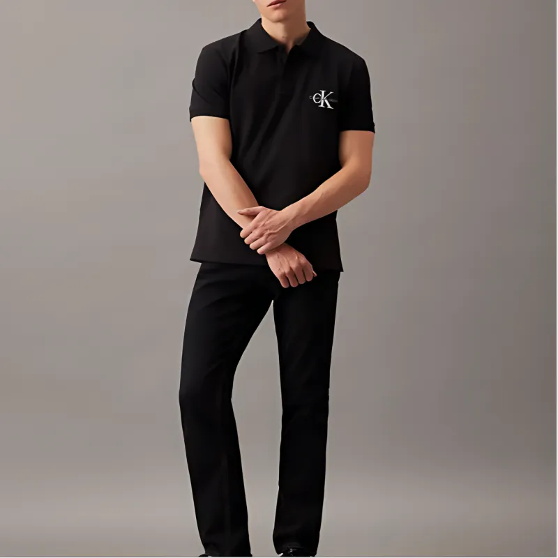 CALVIN KLEIN Polo Shirt Europe Version Men's Black-1