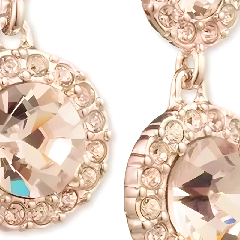 GIVENCHY Round Crystal Hoop Earrings, Drop Earrings Women's Rose Gold-2