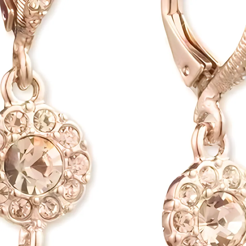GIVENCHY Round Crystal Hoop Earrings, Drop Earrings Women's Rose Gold-1