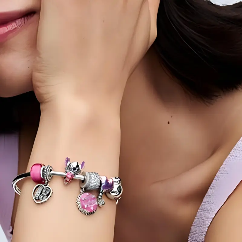 Pandora Sterling Silver Pendants Women's Purple-4