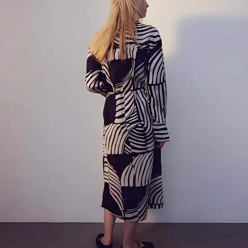 H&M Long Sleeved Dress Women's Black-2